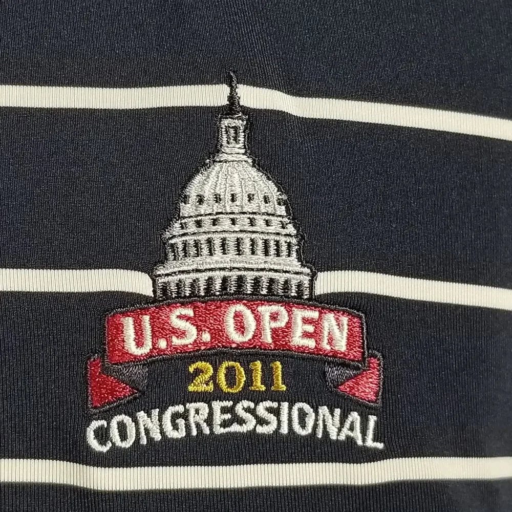 RLX Ralph Lauren Golf Polo Shirt Mens XL Blue US Open Dri Fit Stretch‎